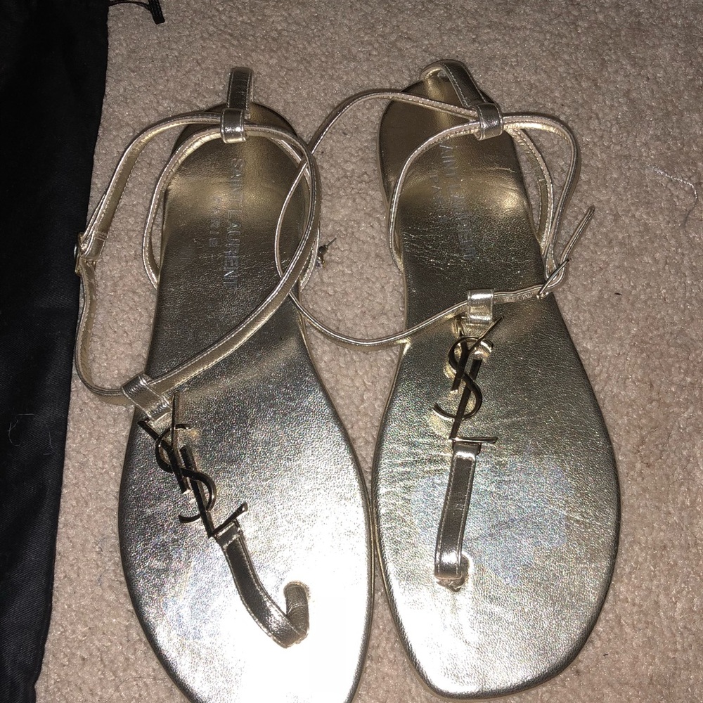Ysl gold sandals
